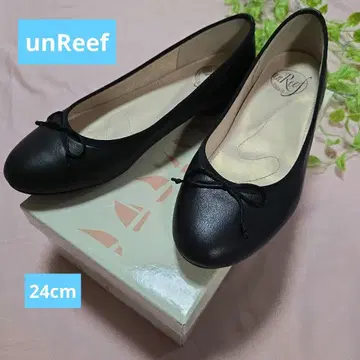 [새상품급] unReef relaxie 블랙 플랫슈즈 리본 포함