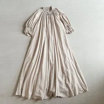새상품급 [ 마리하 ] 원피스 별주 봄꽃 드레스 숏 슬리브 베이지 36