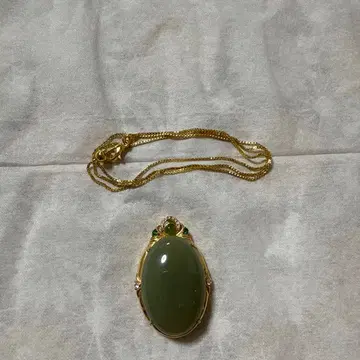 화전옥 맑은 물 S925 타원형 펜던트 목걸이