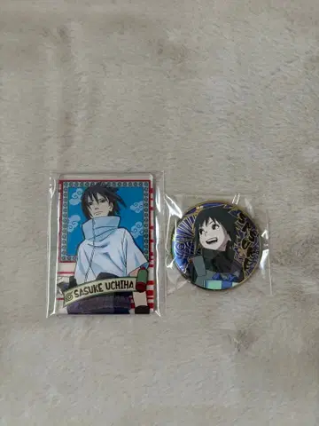 NARUTO 나루토 우치하 사스케 캔뱃지와 아크릴 카드