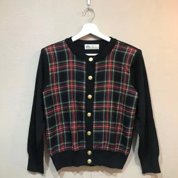 WHITE ITARIYARD 가디건 체크