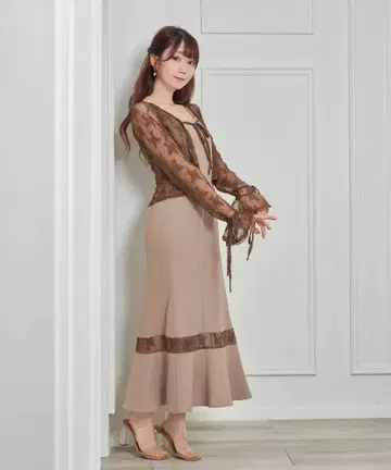 로제 뮤즈 레이스 볼레로 원피스