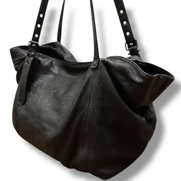 DECADE Oiled Cow Leather Tote Bag BLACK