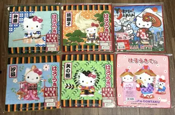 헬로키티 타월 손수건 YOKOSO!JAPAN KABUKI 일본풍 패턴