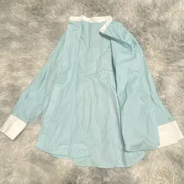 아메리칸 홀릭 여성용 셔츠 M 긴팔 블루 파랑 스트라이프