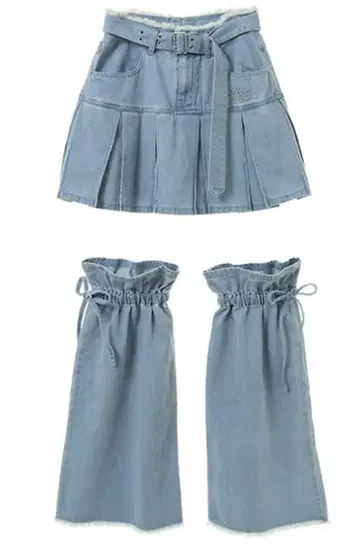 PLEATED MINI SKIRT & LEG WARMERS