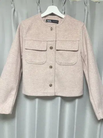 자라 노카라 자켓 핑크