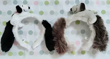 유니버셜 스누피 머리띠 블랙.브라운 2개 세트