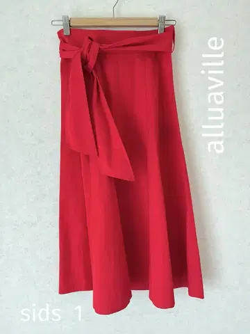 alluaville 레드 플레어 스커트 1