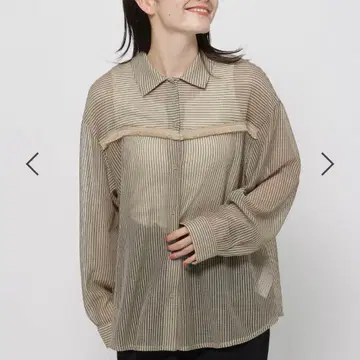 니코앤드 스트라이프 프린지 시어 셔츠