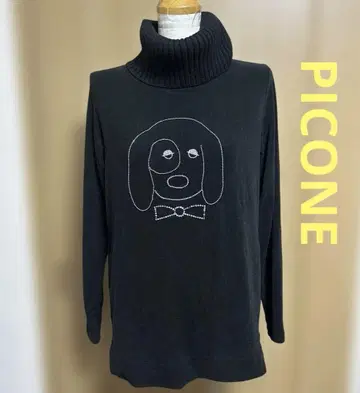 피코네 PICONE 하이넥 니트 상의 가을/겨울 스팽글 자수