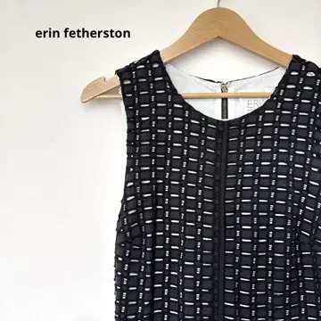 erin fetherston 슬리브리스 블랙 플레어 원피스