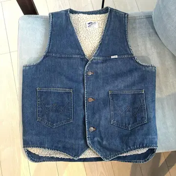 70s USA Wrangler 랭글러 보아 안감 데님 베스트