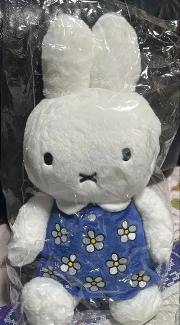 미피 봉제 인형 꽃무늬 드레스 약 30cm