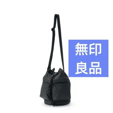 무인양품 발수 충전솜 복조리 숄더백 블랙 34 x 24 x 24 cm