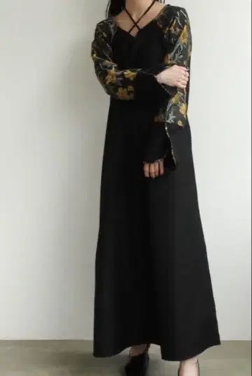 MARTE sahara/Cross Neck Jacquard Dress