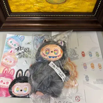 POP MART LABUBU 봉제 인형 블랙 컬러 박스 수납 가방 포함