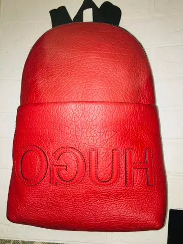 HUGO BOSS 가죽 백팩 레드
