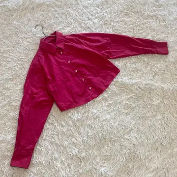 ZARA 자라 [ M 상당 ] 크롭 셔츠/블라우스 드롭 숄더