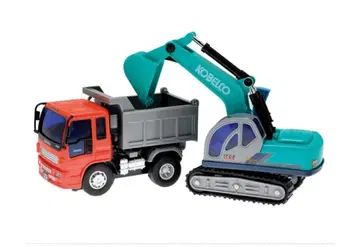 KOBELCO 굴착기와 덤프트럭 세트