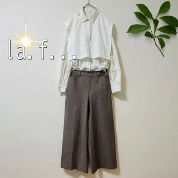 la.f. 체크 무늬 와이드 팬츠 ( S ) 브라운 깔끔