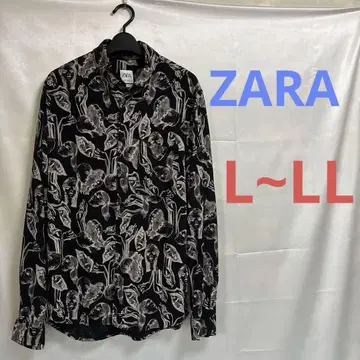 ZARA 긴팔 셔츠 L~LL 블랙 얼굴 프린트 컨디션 최상