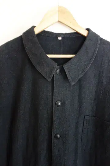 블랙 코튼 린넨 커버올 L 사이즈 블랙 자켓
