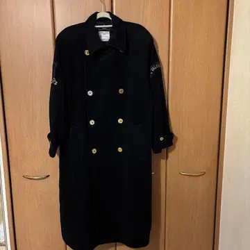 VALENZA PO 블랙 더블 롱 코트