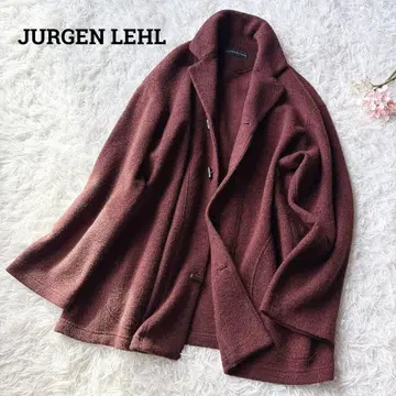 새상품급 요건 레일 울 코트 M 브라운 숄카라 버튼 가벼운