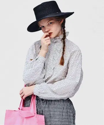 journal standard luxe 로운 도트 프릴 블라우스