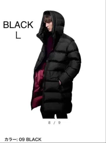 UNIQLO +J 질 샌더 롱 다운 코트 블랙 L 방한 경량