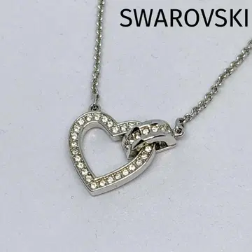 SWAROVSKI 스와로브스키 하트 큐빅 실버 목걸이