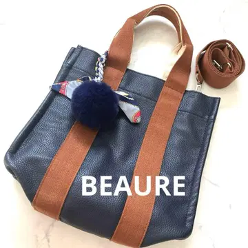 [ BEAURE ] 테이프 핸들 스퀘어 토트백 참 2way