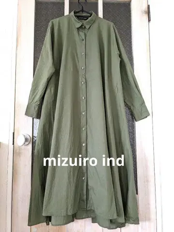 mizuiroind *올리브색 긴팔 셔츠 원피스 프리 사이즈