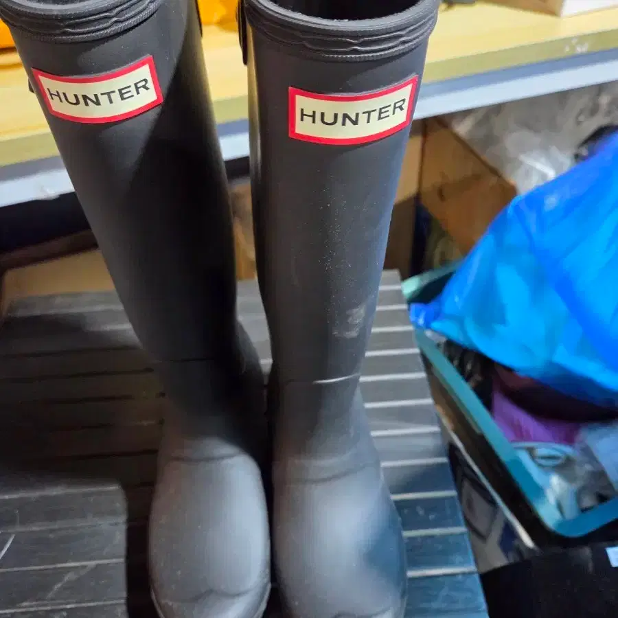 Hunter Long Rain Boots Black