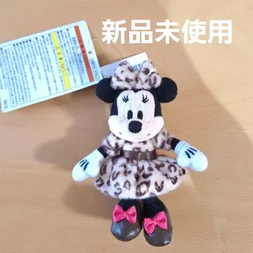 미니 인형 배지 키체인 베이지 브라운 레오파드