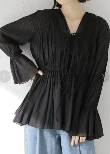 plage COTTON SHIRRING 블라우스