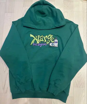 [컨디션 최상] XLARGE 엑스트라지 그린 후드 부착 후드티 M