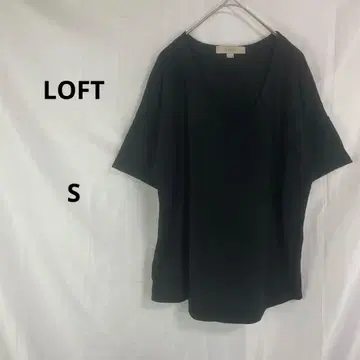LOFT 로프트 티셔츠 블랙 [ S ] 무지 V넥 캐주얼