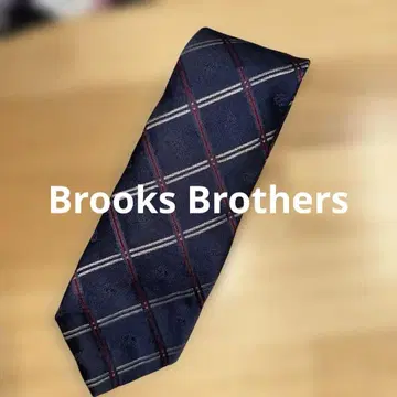 Brooks Brothers 네이비 체크 무늬 넥타이 USA