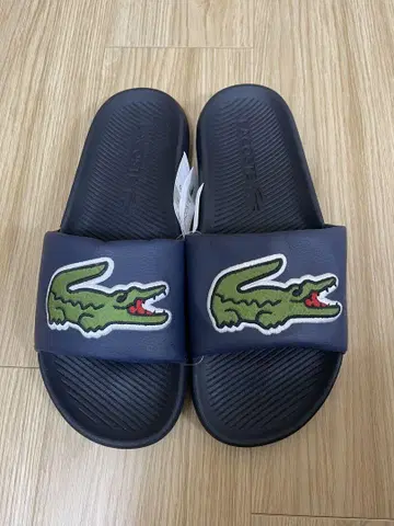 LACOSTE 악어 자수 네이비 샌들