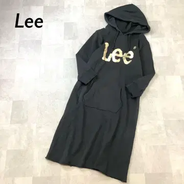Lee 풀오버 후드티 원피스 마프 포켓 긴팔 블랙
