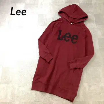 새상품급 Lee 풀오버 롱 후드티 원피스 긴팔 보르도