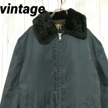 빈티지 밀리터리 자켓 플라이트 자켓 알루미늄 지퍼 80s L