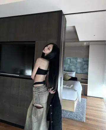 새상품급 S cutting denim2 THEREDTHREAD