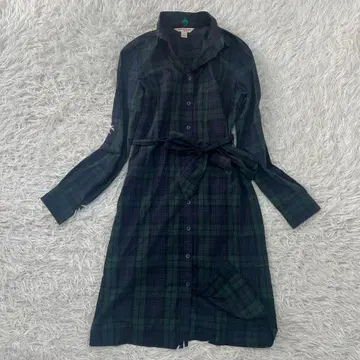 셔츠 원피스 브룩스브라더스 체크 허리 리본