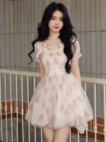 미니 원피스*가을/겨울 꽃무늬 레이스*데이트나 모임에도 최적