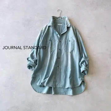 저널 스탠다드 데님 셔츠 샴브레이 셔츠 겉옷 오버 사이즈