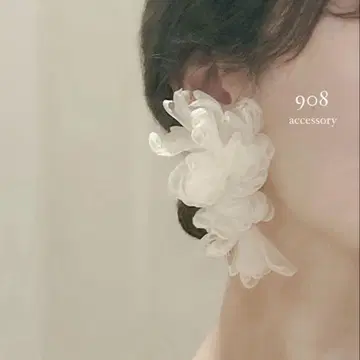 오간자 플라워 귀걸이
