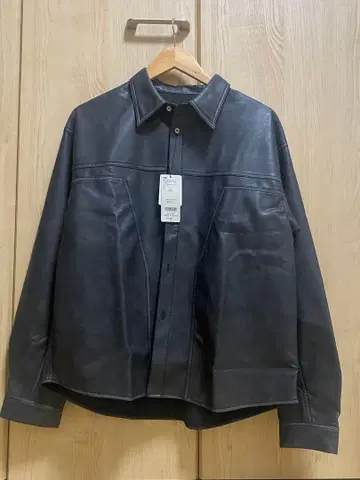 [택 포함 미사용 새상품] HARE 빈티지 스타일 레더 셔츠 블랙